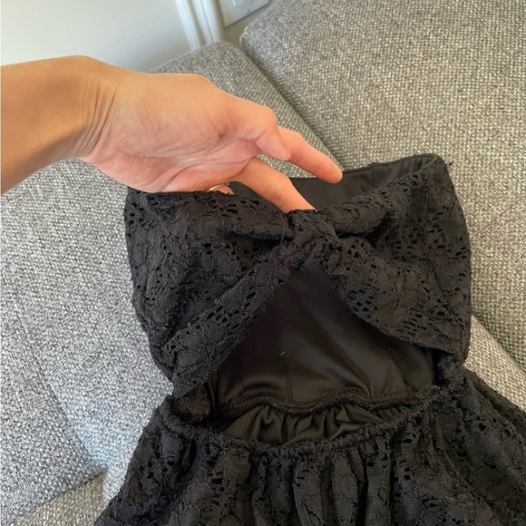 Little Black Lace Strapless Dress - Picture 4 of 8
